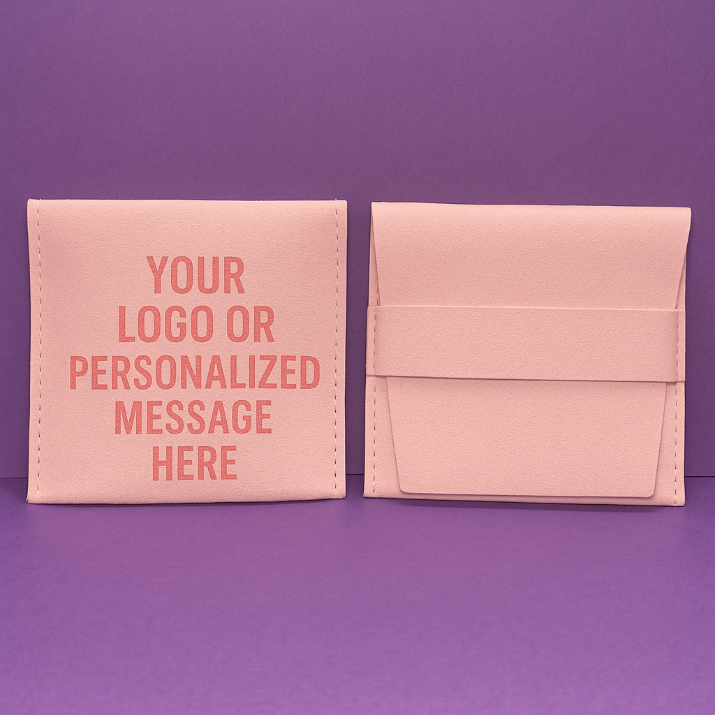 Custom pink felt jewelry bag