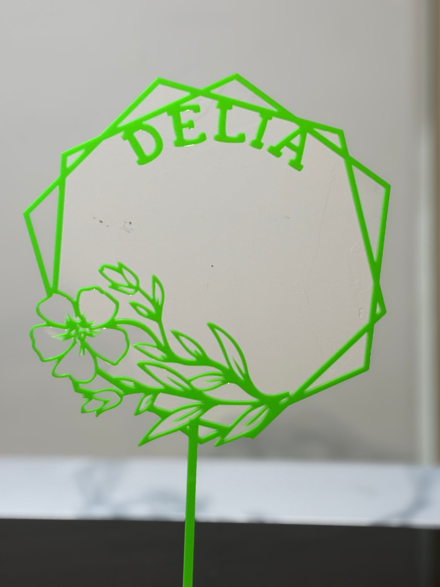 Acrylic cake topper