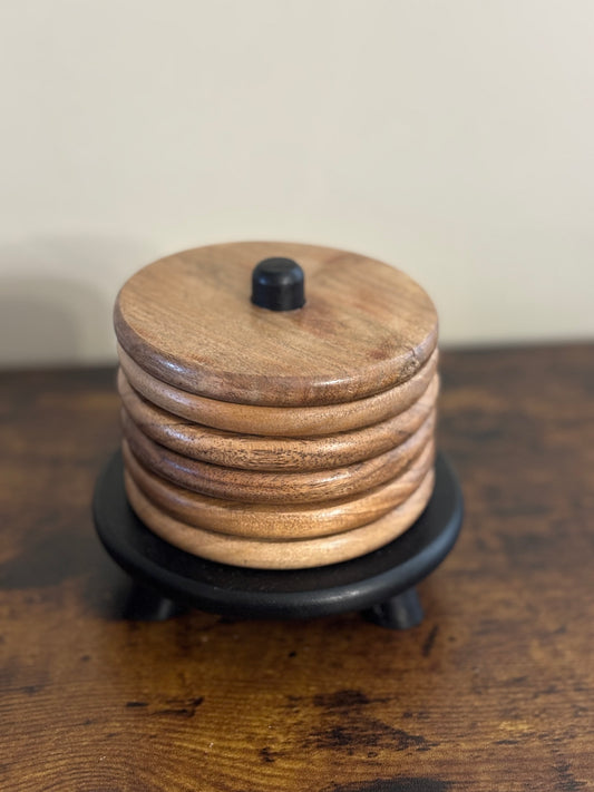 6 Pack round coasters with Stand