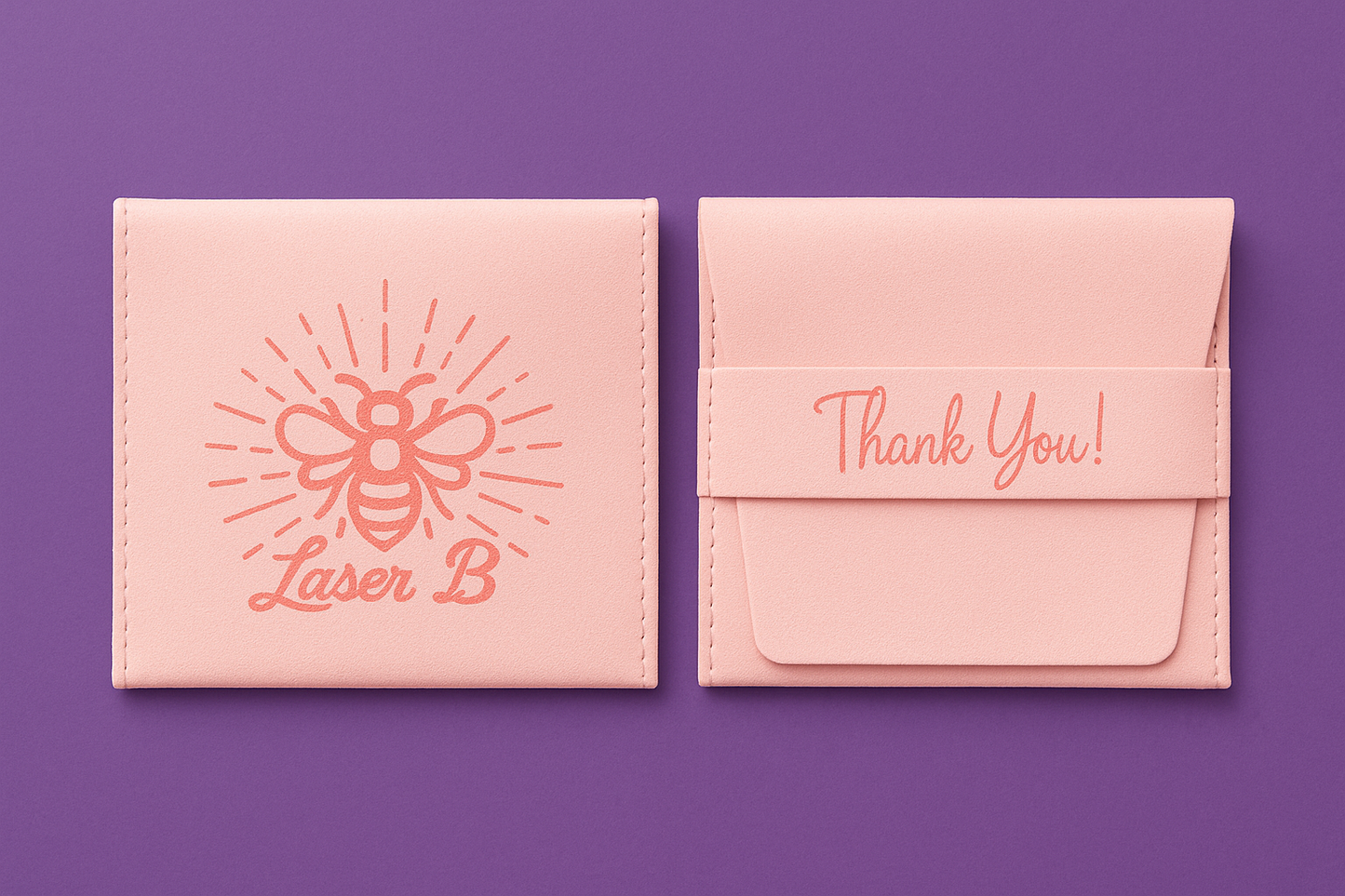 Custom pink felt jewelry bag