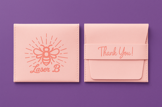 Custom pink felt jewelry bag