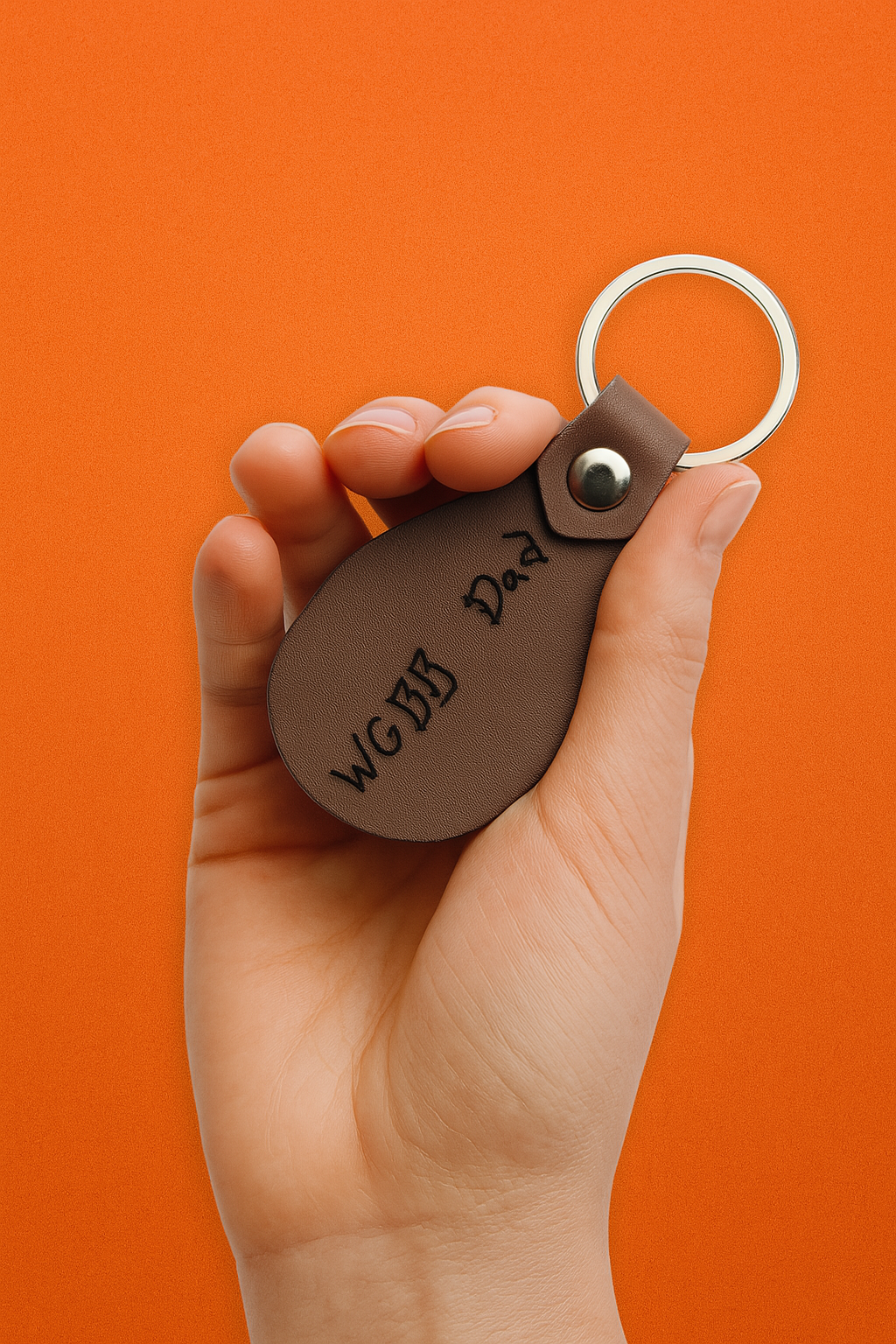 Custom leather keychain