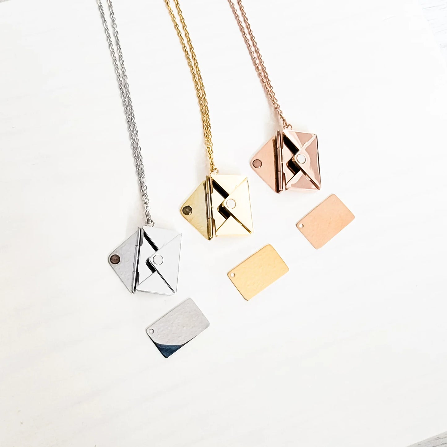 Envelope with letter necklace