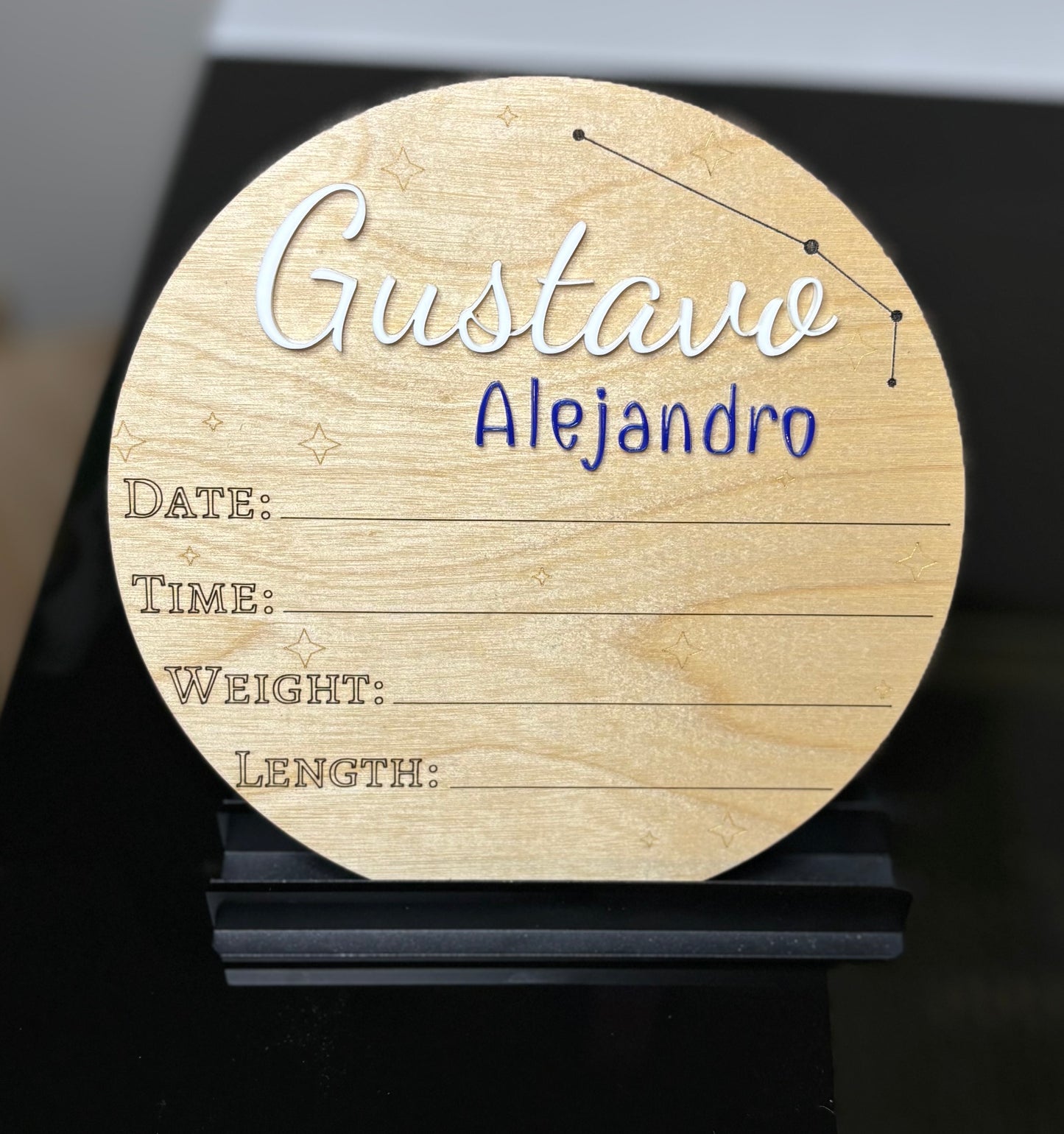 Wood Birth announcement