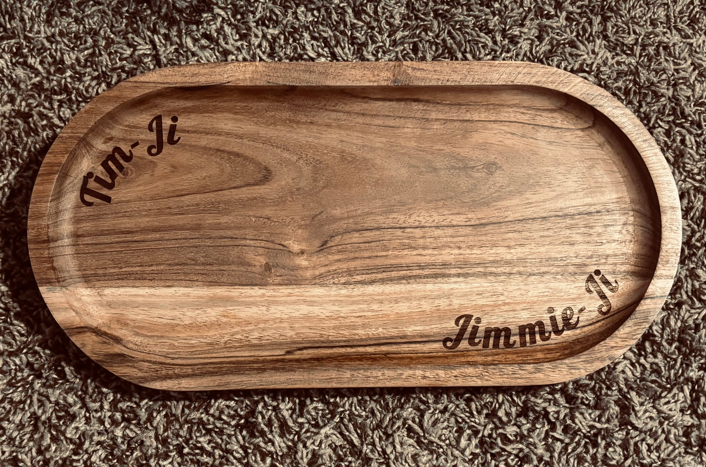 Shallow large wood dish